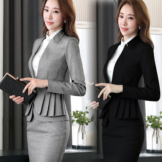 Temperament Business Suit Long Sleeve Skirt Lady Suit