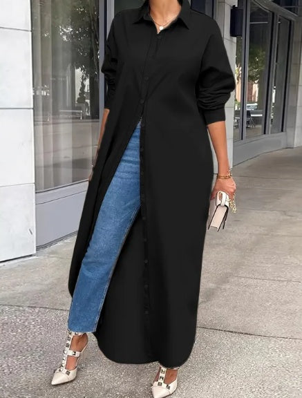 A Solid-colored Long-sleeved Top For Ladies