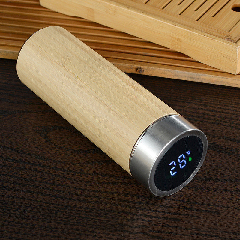 Creative Bamboo Shell Double Layer Stainless Steel Thermal Mug