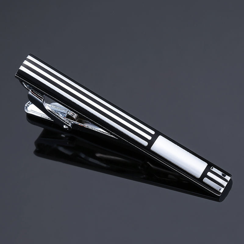 Men's Fashion Business Copper Polishing Rubber Pattern Tie Clip