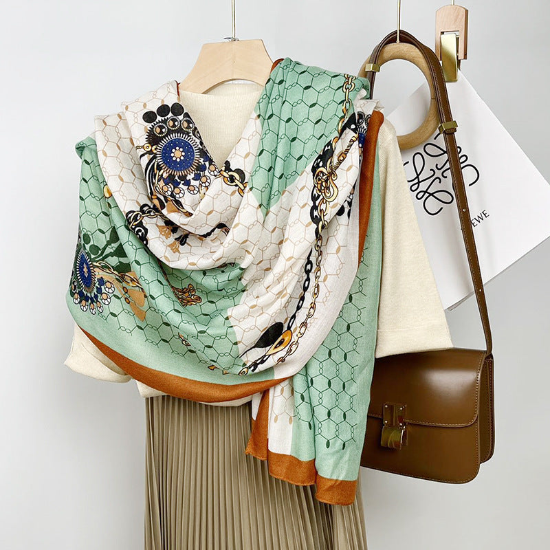 Cotton And Linen Scarf Thin And Silky Shawl For Women