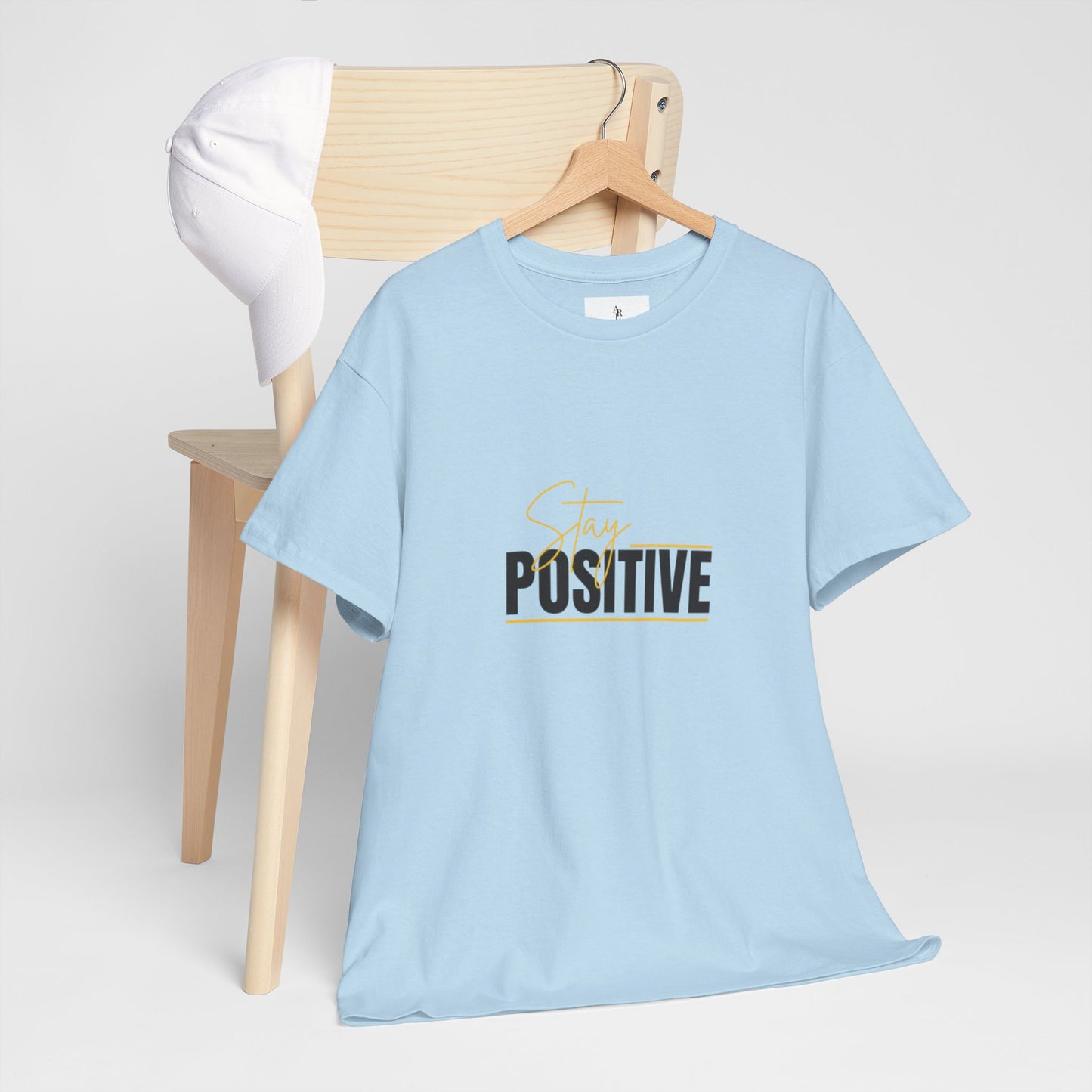 Stay Positive Unisex Heavy Cotton Tee - Uplifting Casual Wear