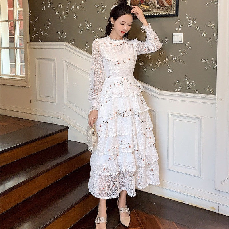 Women's lace embroidered lace dress