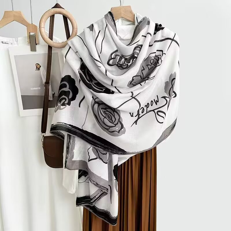 Cotton And Linen Scarf Thin And Silky Shawl For Women
