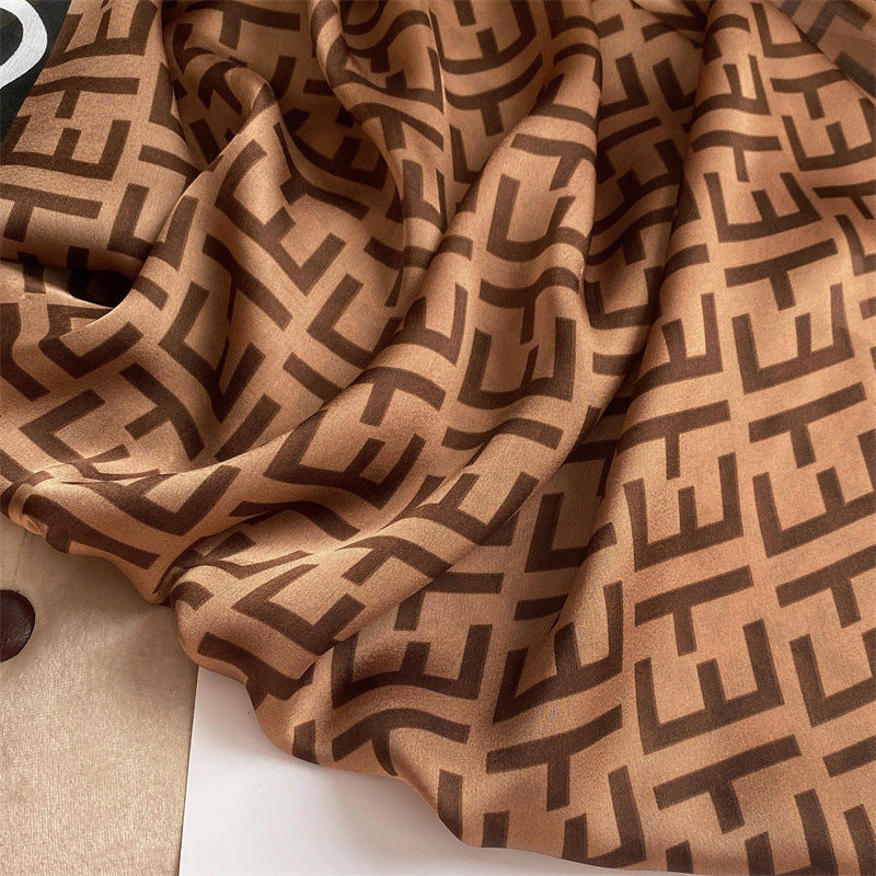 New Silk Satin Thin Shawl Tide Brand