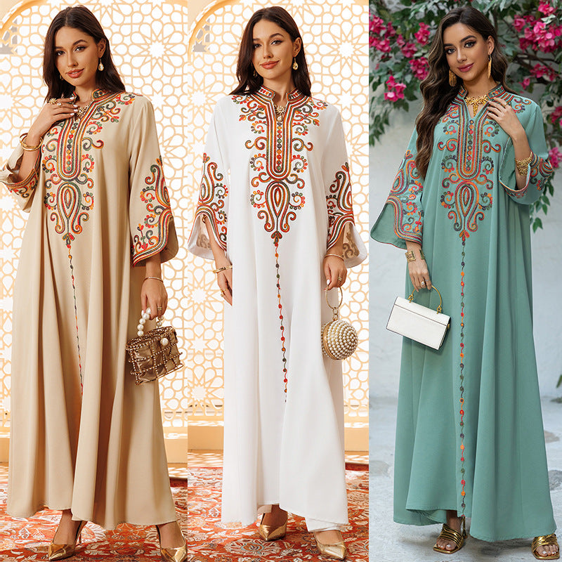 Autumn And Winter Embroidery Rope Embroidery Middle East Dress
