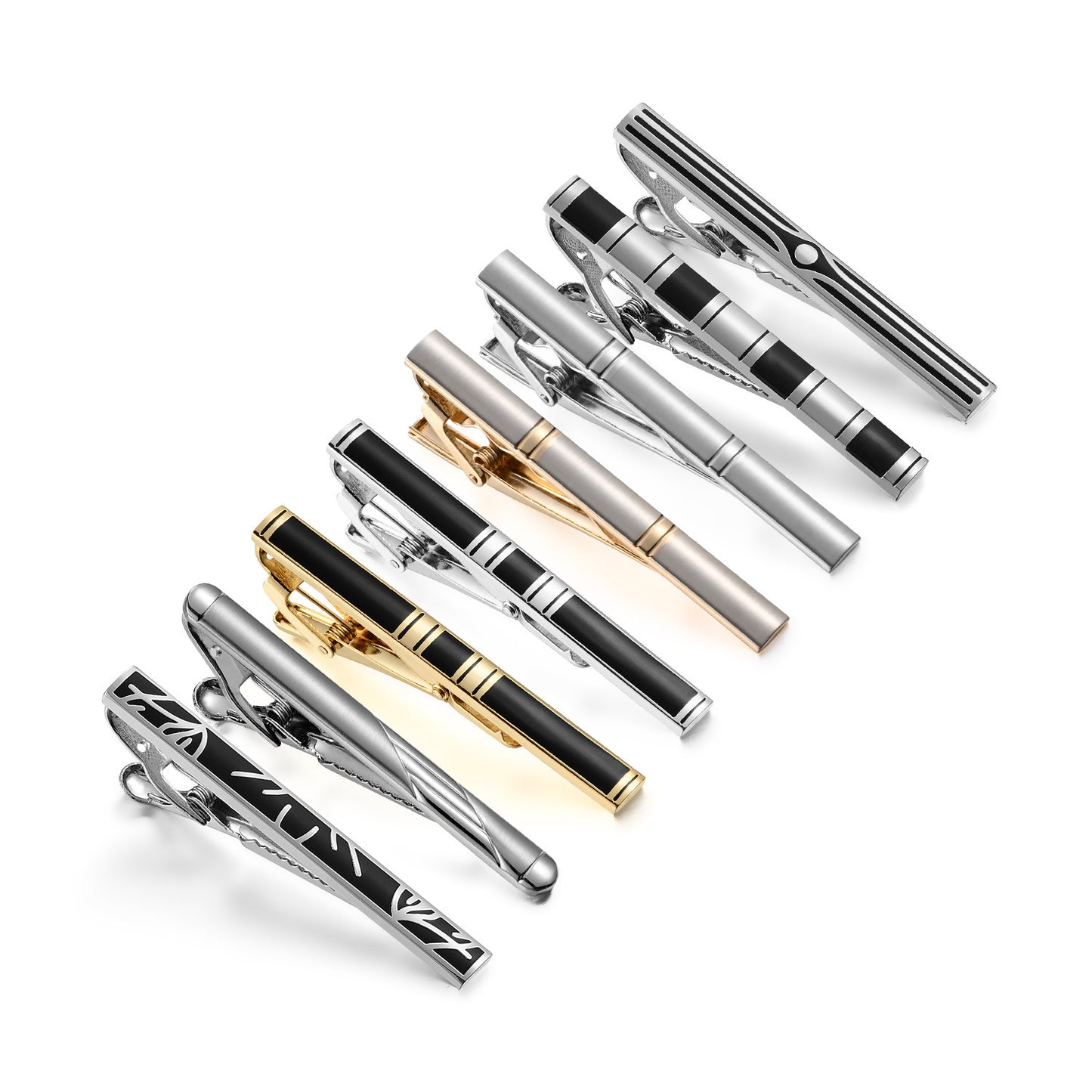 Men's Business Tie Clip Suit Enamel Gold Plated Silver