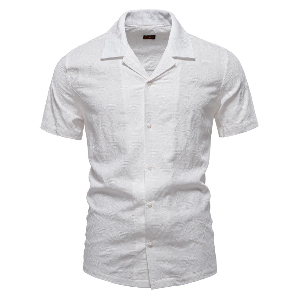 Jacquard Plaid Shirt Men's Casual Business Shirt