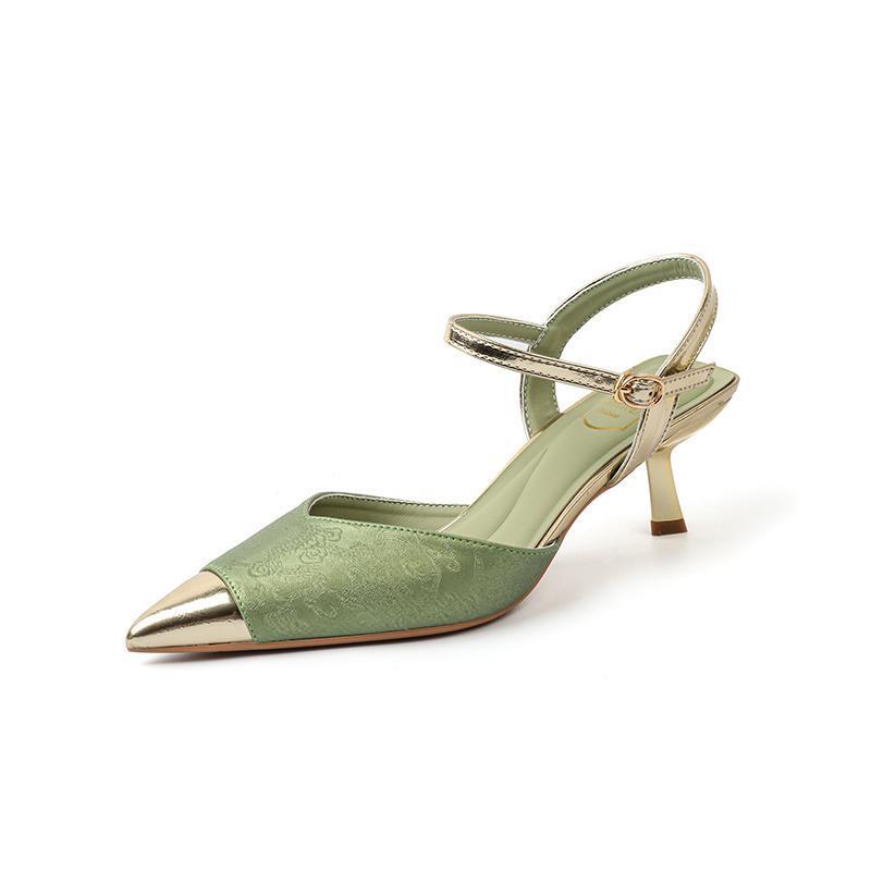 Women's Shoes Real Leather High-heeled Sandal Pointed Toe