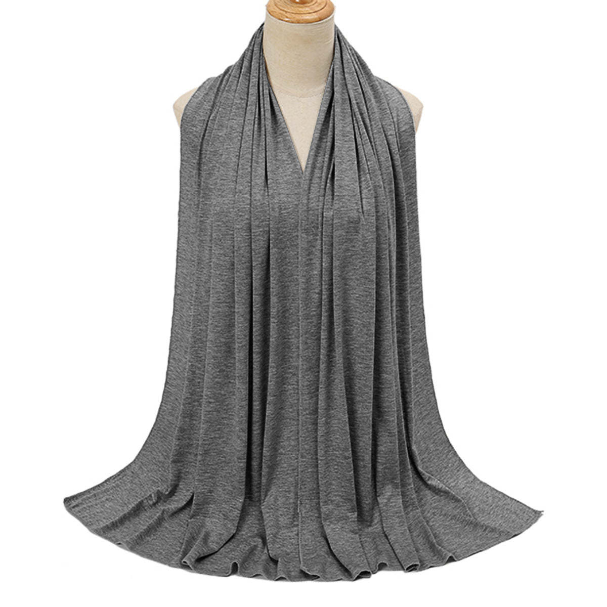 Pure Color Mercerized Cotton Headscarf Warm Shawl