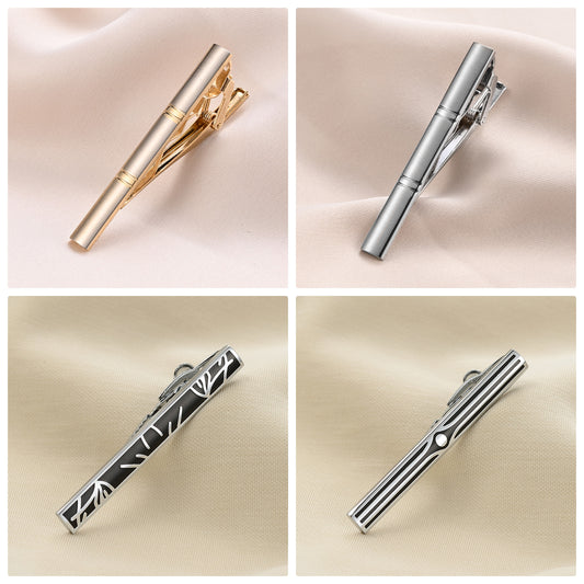 Men's Business Tie Clip Suit Enamel Gold Plated Silver