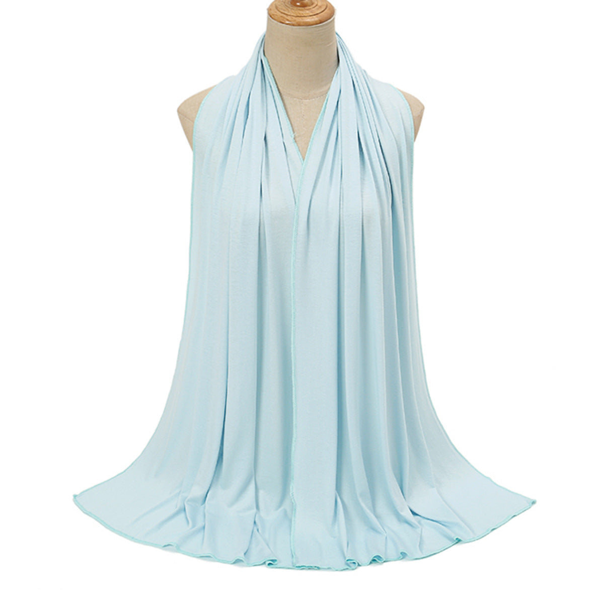 Pure Color Mercerized Cotton Headscarf Warm Shawl