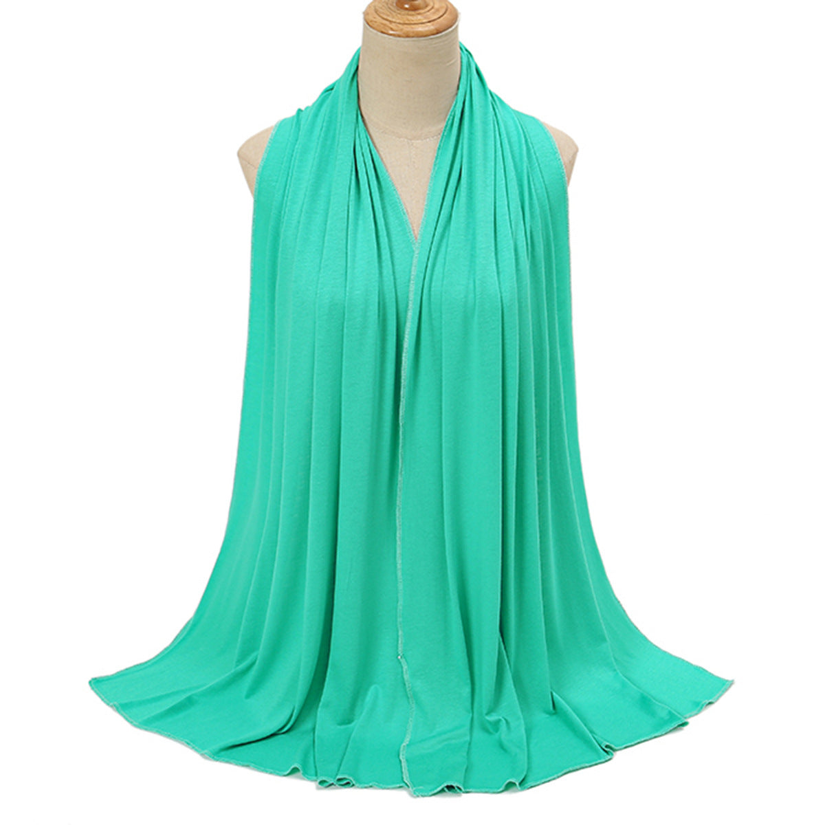 Pure Color Mercerized Cotton Headscarf Warm Shawl