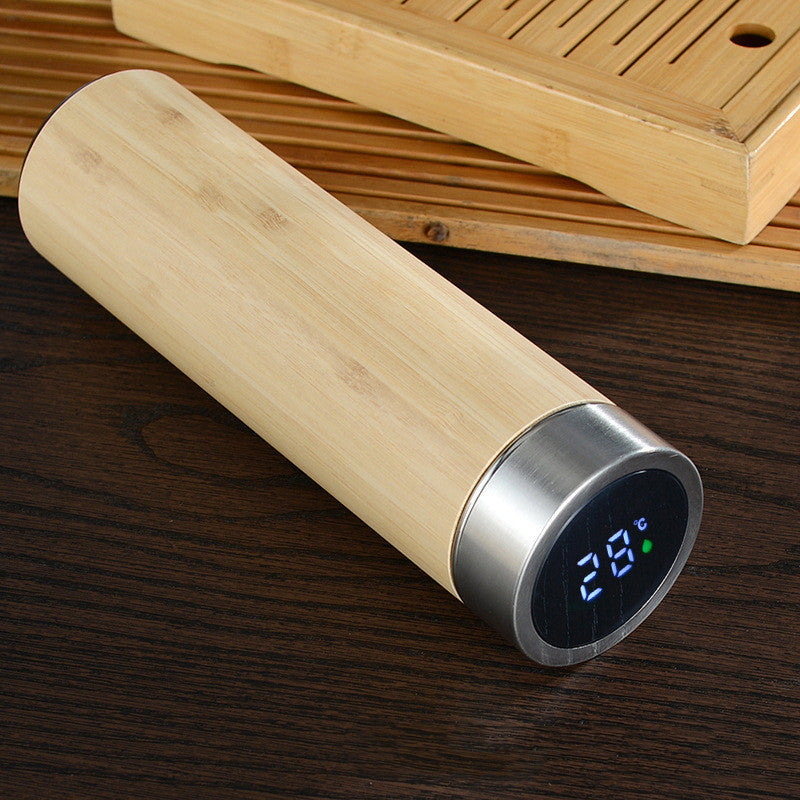Creative Bamboo Shell Double Layer Stainless Steel Thermal Mug