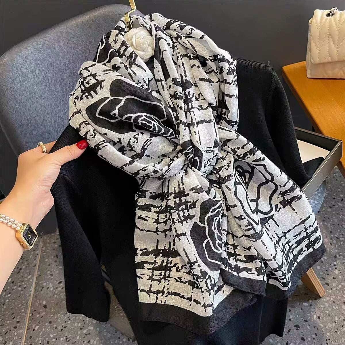 Cotton And Linen Scarf Thin And Silky Shawl For Women