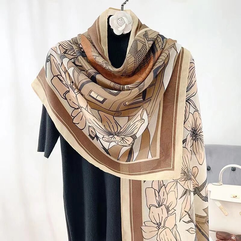 Cotton And Linen Scarf Thin And Silky Shawl For Women
