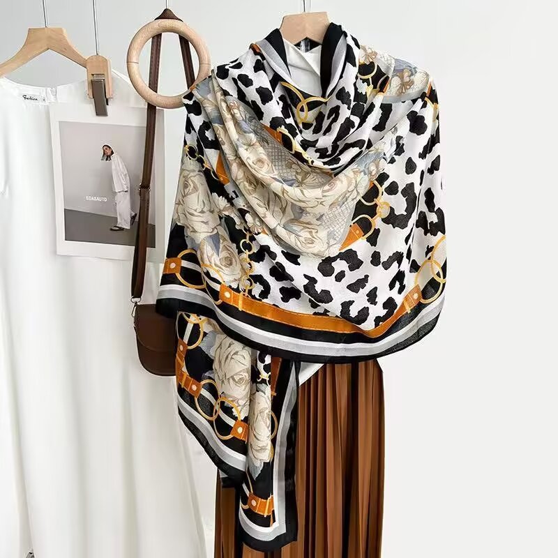 Cotton And Linen Scarf Thin And Silky Shawl For Women