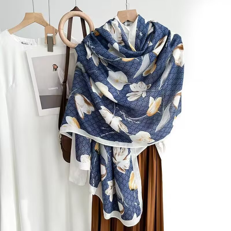Cotton And Linen Scarf Thin And Silky Shawl For Women