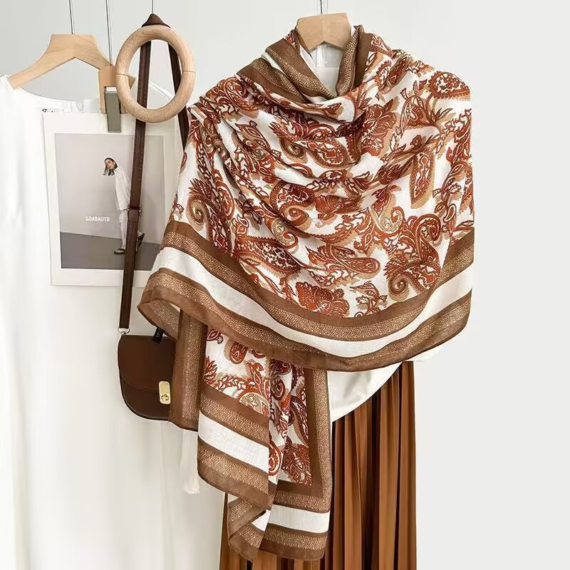 Cotton And Linen Scarf Thin And Silky Shawl For Women