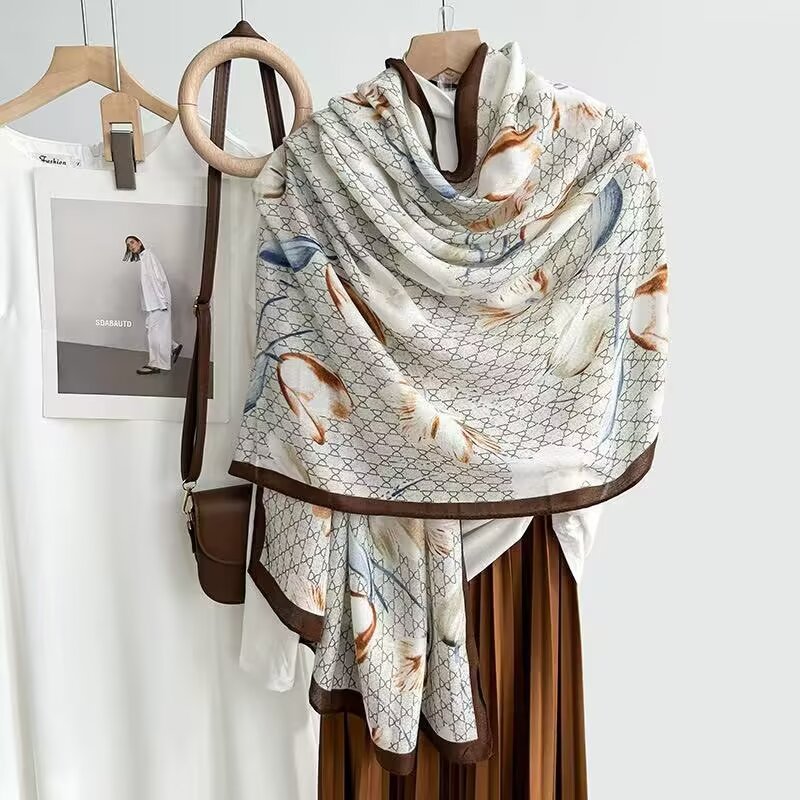 Cotton And Linen Scarf Thin And Silky Shawl For Women