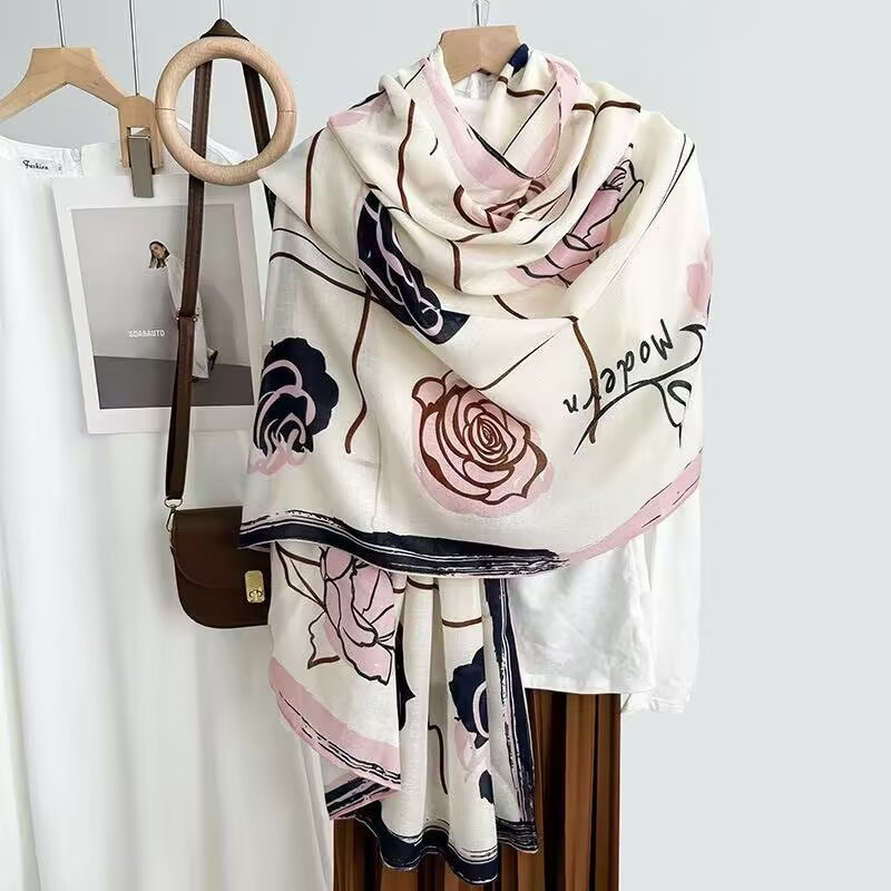 Cotton And Linen Scarf Thin And Silky Shawl For Women
