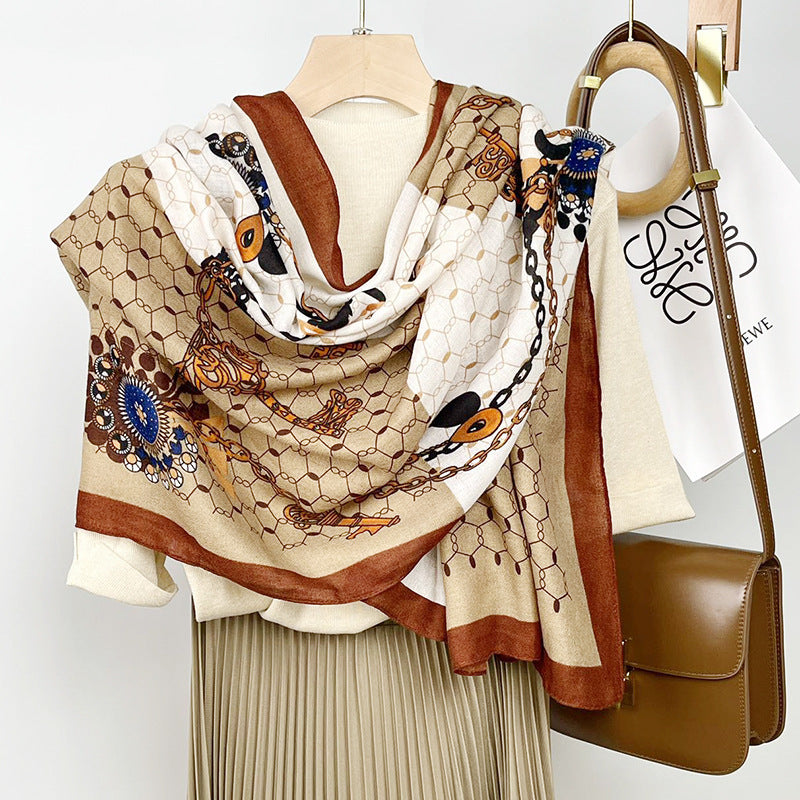 Cotton And Linen Scarf Thin And Silky Shawl For Women