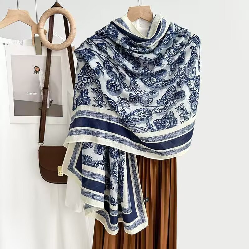 Cotton And Linen Scarf Thin And Silky Shawl For Women