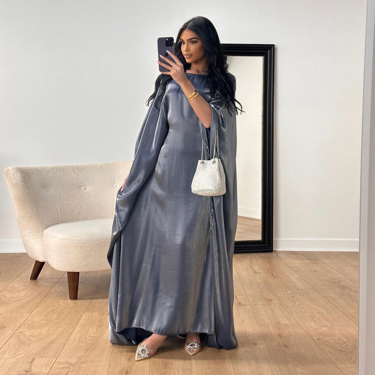 Summer Middle East Fashion Fil-Lumiere Satin Waist Dress