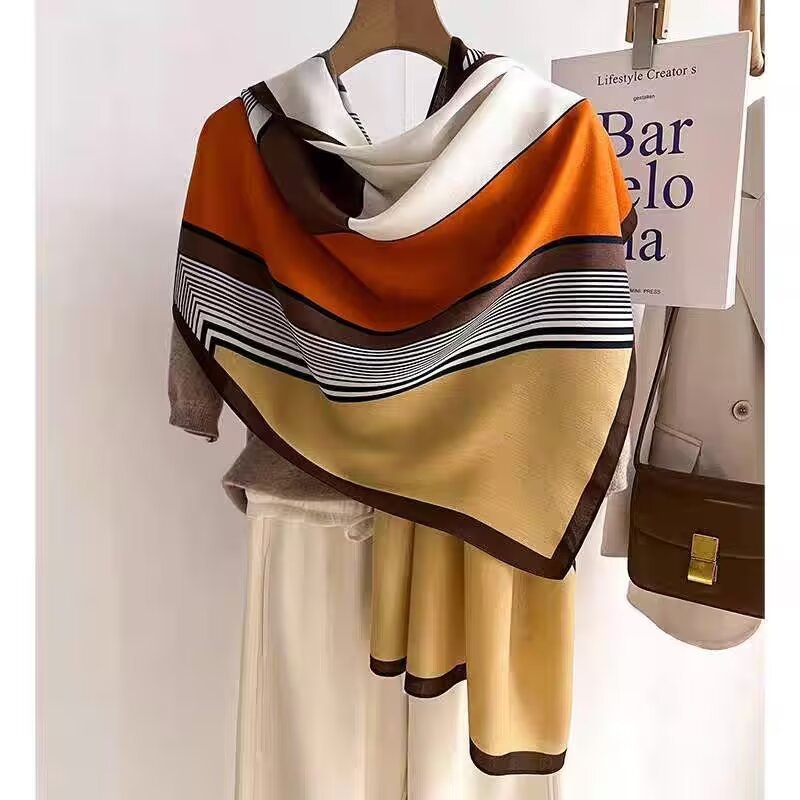 Cotton And Linen Scarf Thin And Silky Shawl For Women