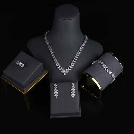 Zircon 4-piece Set Lucky Dinner Ceremony Wedding Accessories