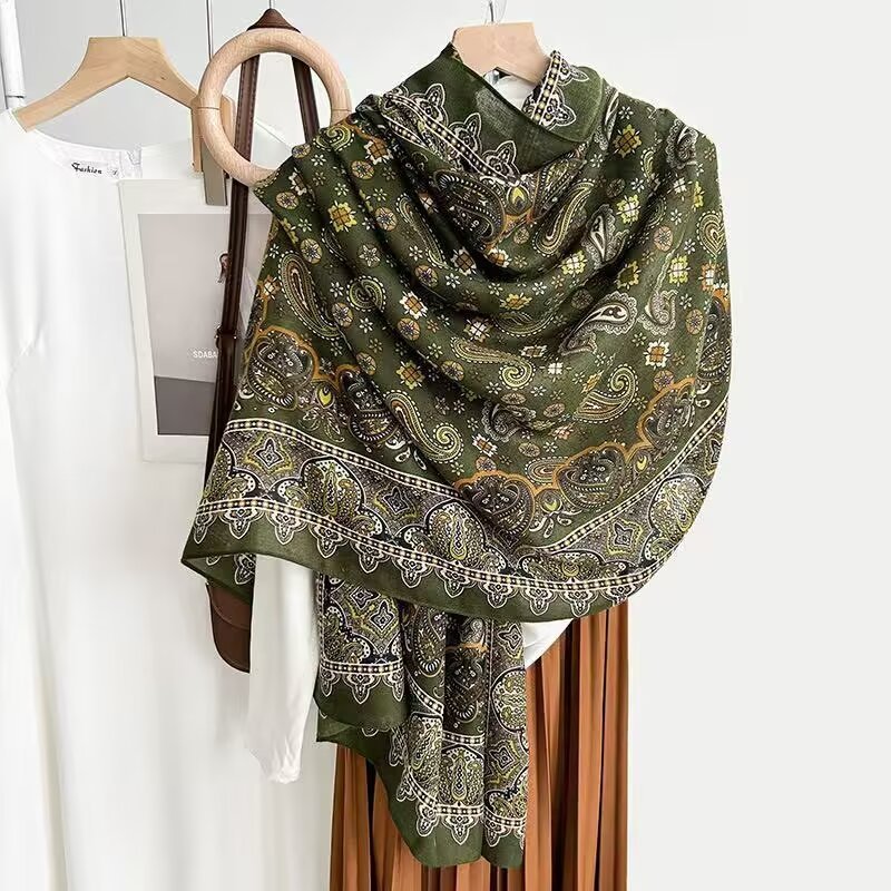 Cotton And Linen Scarf Thin And Silky Shawl For Women
