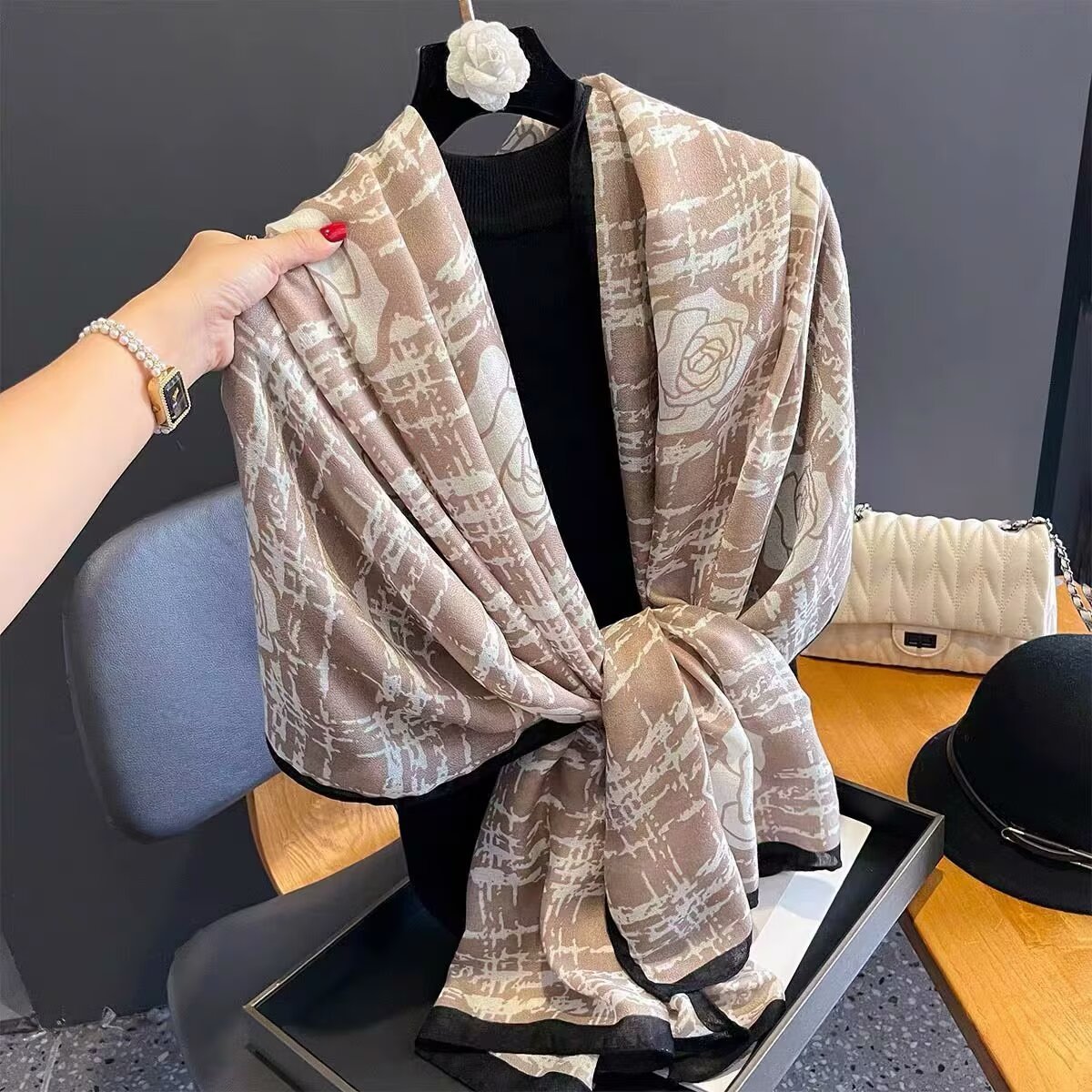 Cotton And Linen Scarf Thin And Silky Shawl For Women