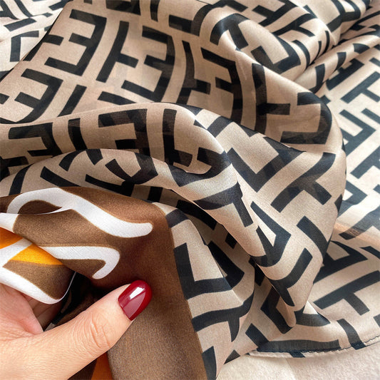 New Silk Satin Thin Shawl Tide Brand