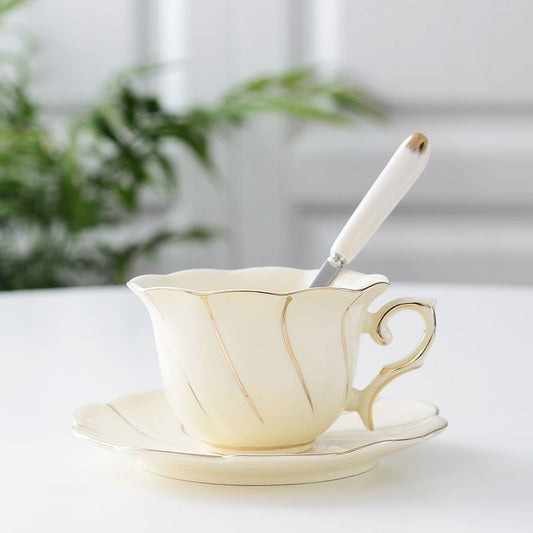 Hot Sale Creative Ceramic Coffee Cup And Saucer Hand Painted Rose
