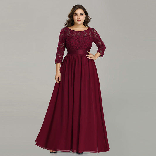 Floral Lace Bridesmaid Dresses Long Evening Party Gowns