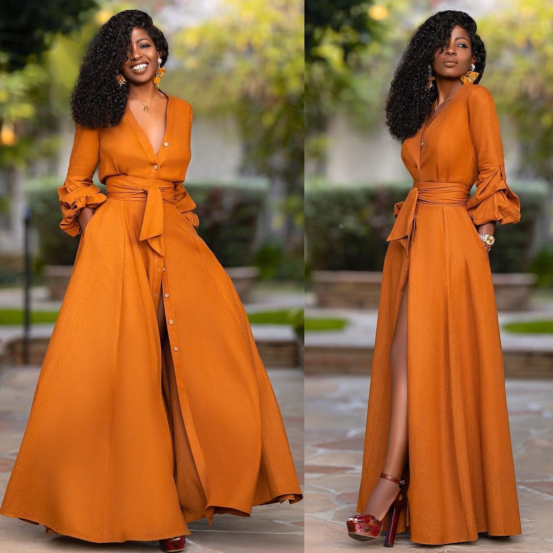 Summer V Neck Puff Sleeves Button Sashes Ladies Casual Dresses