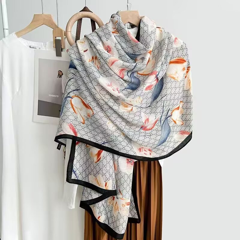 Cotton And Linen Scarf Thin And Silky Shawl For Women