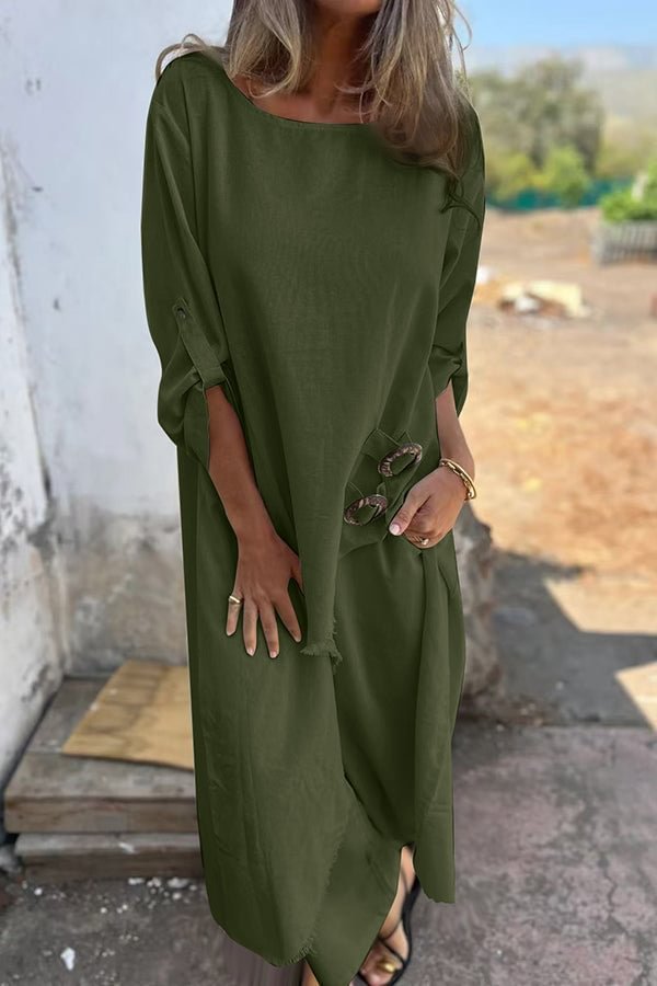 Women's Metal Buckle Loose Robe Suit