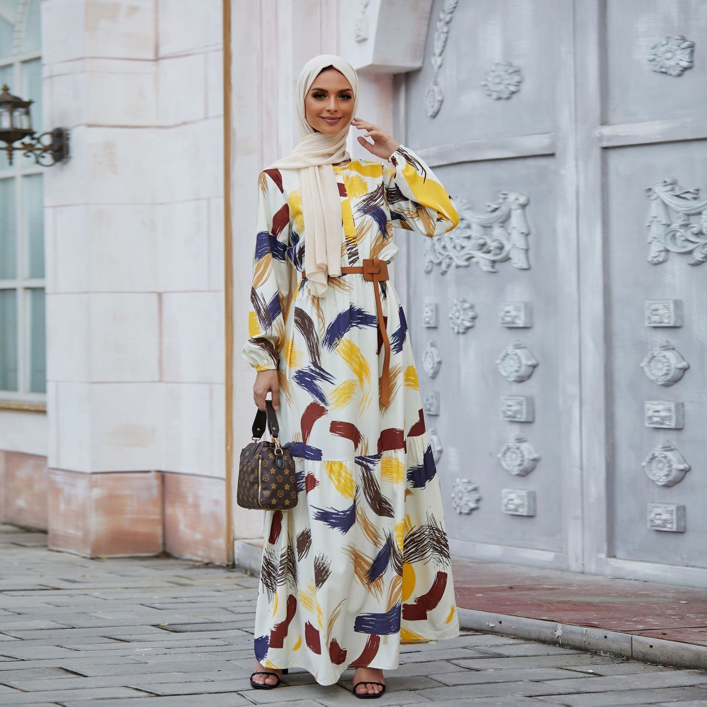 Women's Printed Dress Summer Refreshing Printed Long Skirt