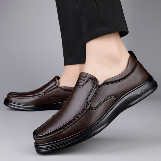 Outdoor Men's Breathable One Pedal Leather Shoes