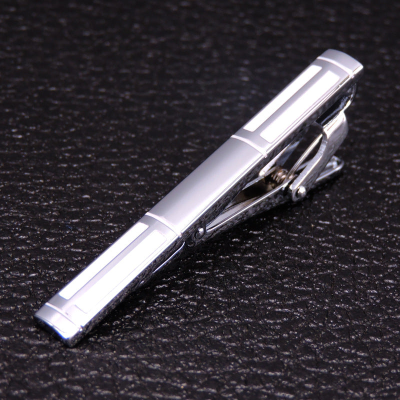 Men's Fashion Business Copper Polishing Rubber Pattern Tie Clip