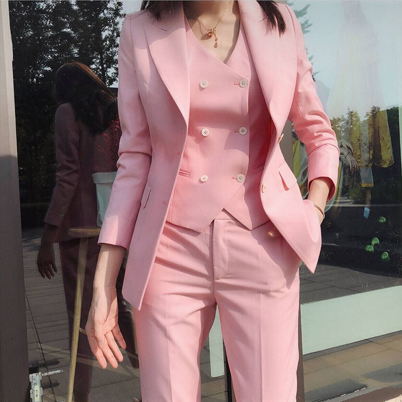 Fashion Temperament Suit Suit Women Jacket Three-piece Vest