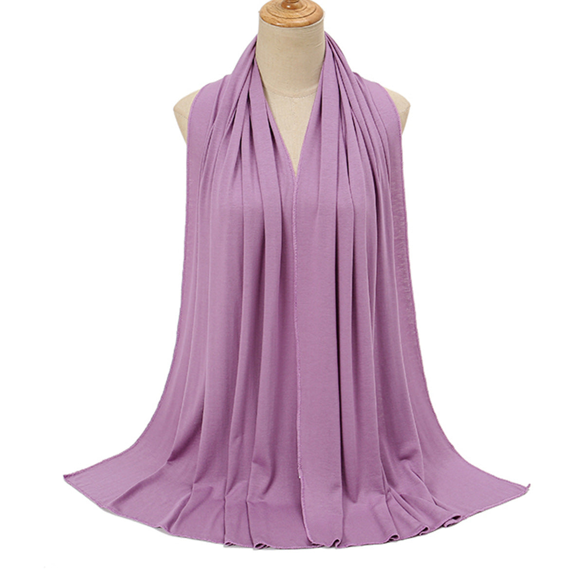 Pure Color Mercerized Cotton Headscarf Warm Shawl