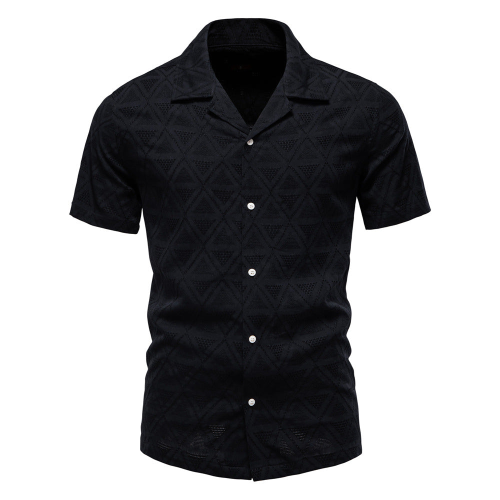 Jacquard Plaid Shirt Men's Casual Business Shirt