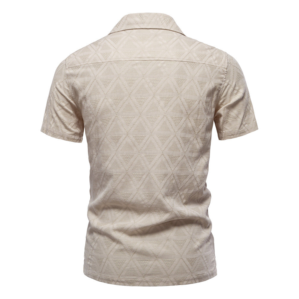 Jacquard Plaid Shirt Men's Casual Business Shirt