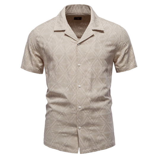 Jacquard Plaid Shirt Men's Casual Business Shirt