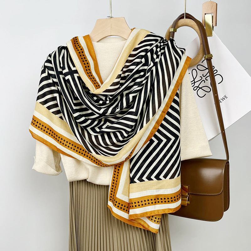 Cotton And Linen Scarf Thin And Silky Shawl For Women