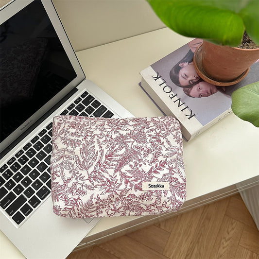 Vintage Floral Cotton Large Capacity Cosmetic Bag