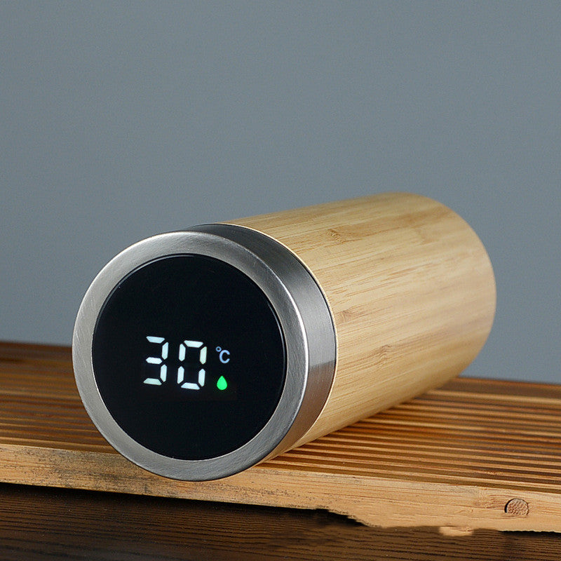 Creative Bamboo Shell Double Layer Stainless Steel Thermal Mug