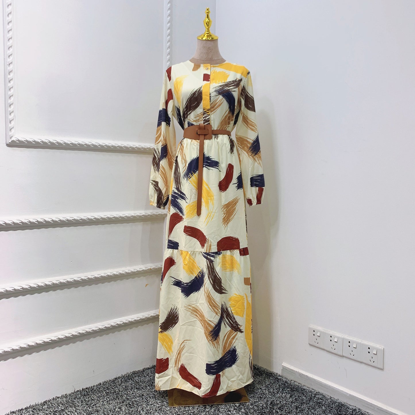 Women's Printed Dress Summer Refreshing Printed Long Skirt